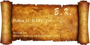 Babaji Klára névjegykártya